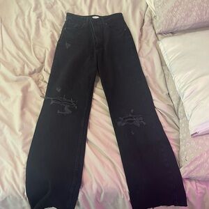 Black Zara Wide Leg Jeans